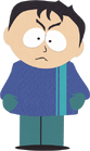 6th Grader with Black Hair and Blue Shirt