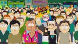 M. Esclave vu dans la foule protestant contre les pilotes Harley dans "Fiottes".