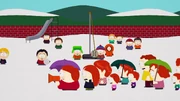Cartman und seine Rotschopf-Gruppierung auf dem Schulhof.