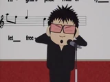 Yoko se serre les oreilles après avoir entendu la musique terrible venant des enfants lors du concert de flûte à bec.