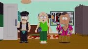 Mrs. Garrison mit Big Gay Al und Mr. Sklave.