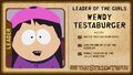 Wendy's character card for "South Park: The Stick of Truth" video game