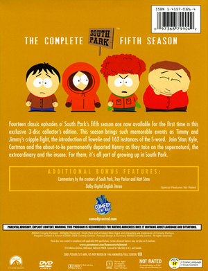 South Park The Complete Fifth Season - Back Cover