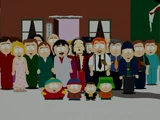 Michael singing with most of South Park's populace, including Blanket.