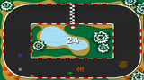 A screenshot from the "Go-Karts" minigame.