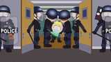 Butters being taken away by the police in "The Pandemic Special".