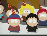 Stan and Damien at Cartman's birthday party.