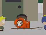 HereComestheNeighborhood17.gif (11 KB) Kenny dying, most likely from being kicked in the testicles one too many times.