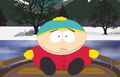 Cartman rowing a boat.