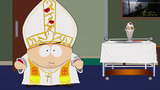 Cartman dresses up as the Pope as he prepares for Kyle to suck his balls in "Imaginationland, Episode III".