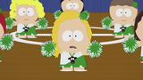 Bebe in her cheerleading uniform, as shown in "Douche and Turd".