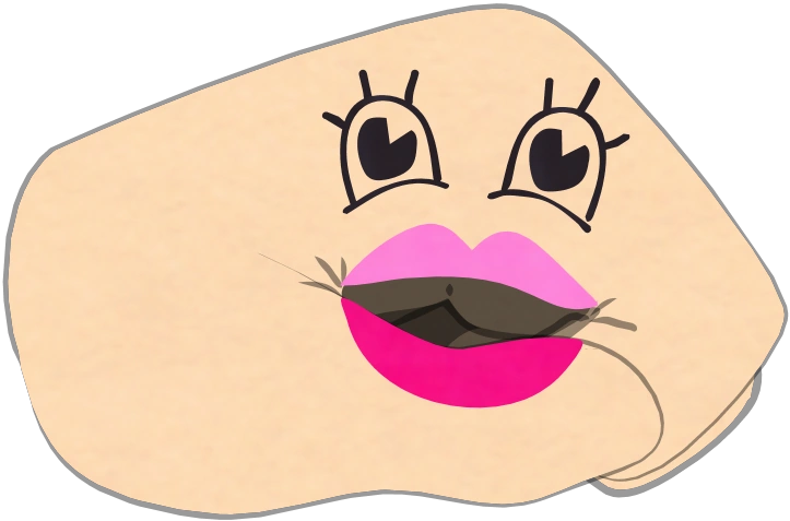 lipstick hand puppet