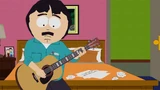 Randy toning his voice while playing guitar.