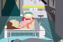 Cartman hiding inside of Ms. Choksondik's dead corpse.