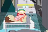 Cartman hiding inside of Ms. Choksondik's dead corpse in "The Simpsons Already Did It".