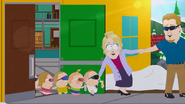 Strong Woman and PC Principal leave South Park Elementary with their children.