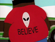 Chef's infamous "Believe" Visitor T-shirt.