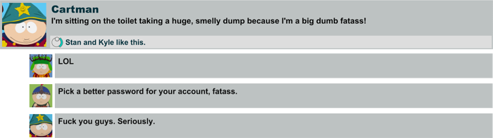 Cartman facebook message 8
