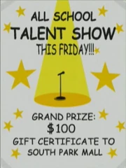 The poster for the talent show.