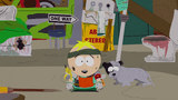Butters "rebuilding civilization" at the dump in "Casa Bonita". He is seen with a dog.