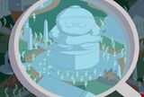 In honor of their god Cartman, the "sea people" build a statue of him in "The Simpsons Already Did It".