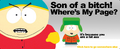 Kyle's 404 message on South Park Studios.