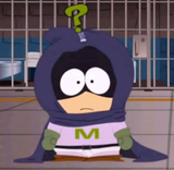 Mysterion without his scowl (from the deleted ending of The Coon).