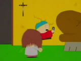 Shelley beating Cartman up in Cat Orgy.