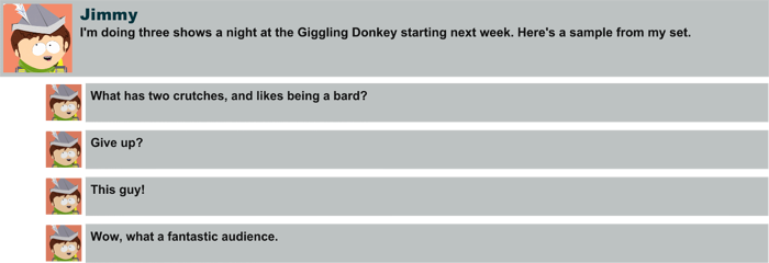 Jimmy facebook message