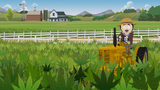 Randy working the crop.