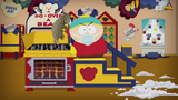 Cartman about to destroy the pangolin in the Do-over A Bear machine.