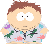 Cartman ohne Mütze im Dinosaurierpyjama