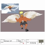 羽根を生やしたサタンの設定資料。