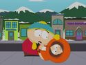 Cartman trying to stop Kenny from cheesing, seen in Major Boobage.