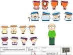 The character designs for the boys in their barber shop quartet attire.