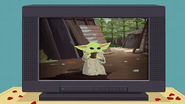 Baby Yoda drinking a bowl of soup