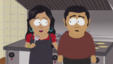 Davids parents frantically trying to keep Cartman happy.