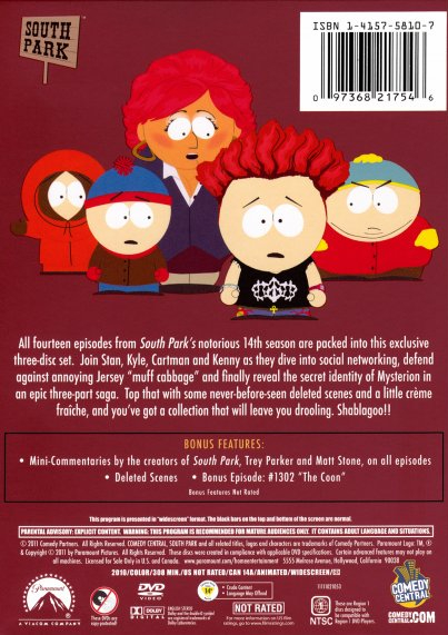 South Park The Complete Fourteenth Season South Park Archives