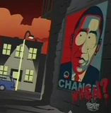 Parody of the 'Change' poster in "The Coon".