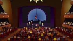 劇場で宙づりになった