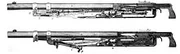 M1895 operating mechanism showing the lever in the forward (top) and rear (bottom) positions.