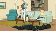  and Space Jam Morty in body bags, shortly after being killed by Rick-C137