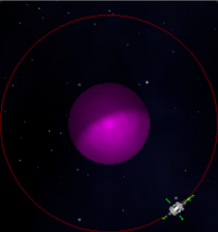 A probe orbiting Mercury.