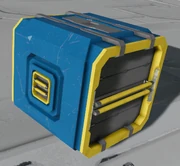 Medium cargo container with large and small conveyor port sizes visible. In this case, the ports double as inventory access ports.