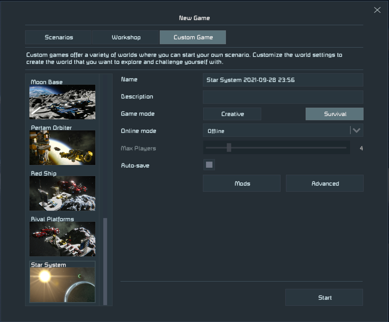 World Settings | Space Engineers Wiki | Fandom