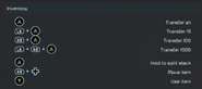 Xbox inventory controls for moving and splitting stacks