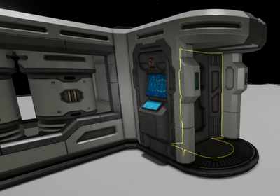 recharge terminal left, character booth right