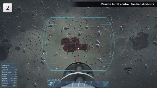 The view when manually controlling a turret.