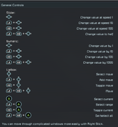 Generic Xbox navigation controls for selecting input fields and entering or toggling values