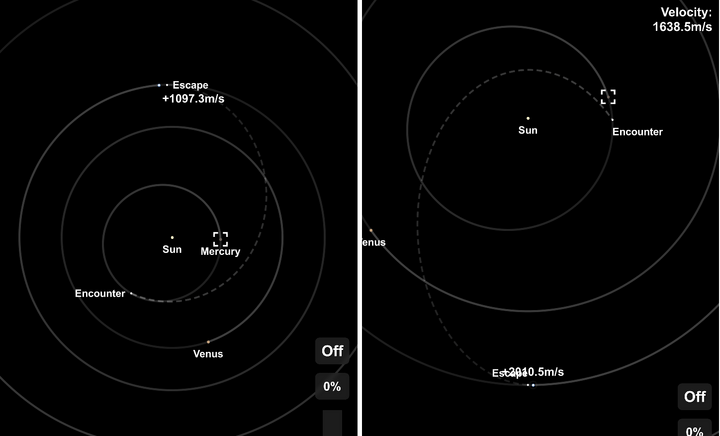 Mercury Two Different DeltaV